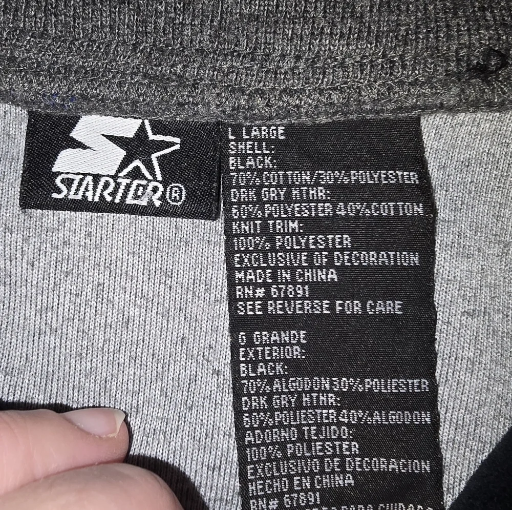 Vintage Starter 71 Track Jacket Velour Zip-up 90s Y2K Logo Streetwear Men's L XL